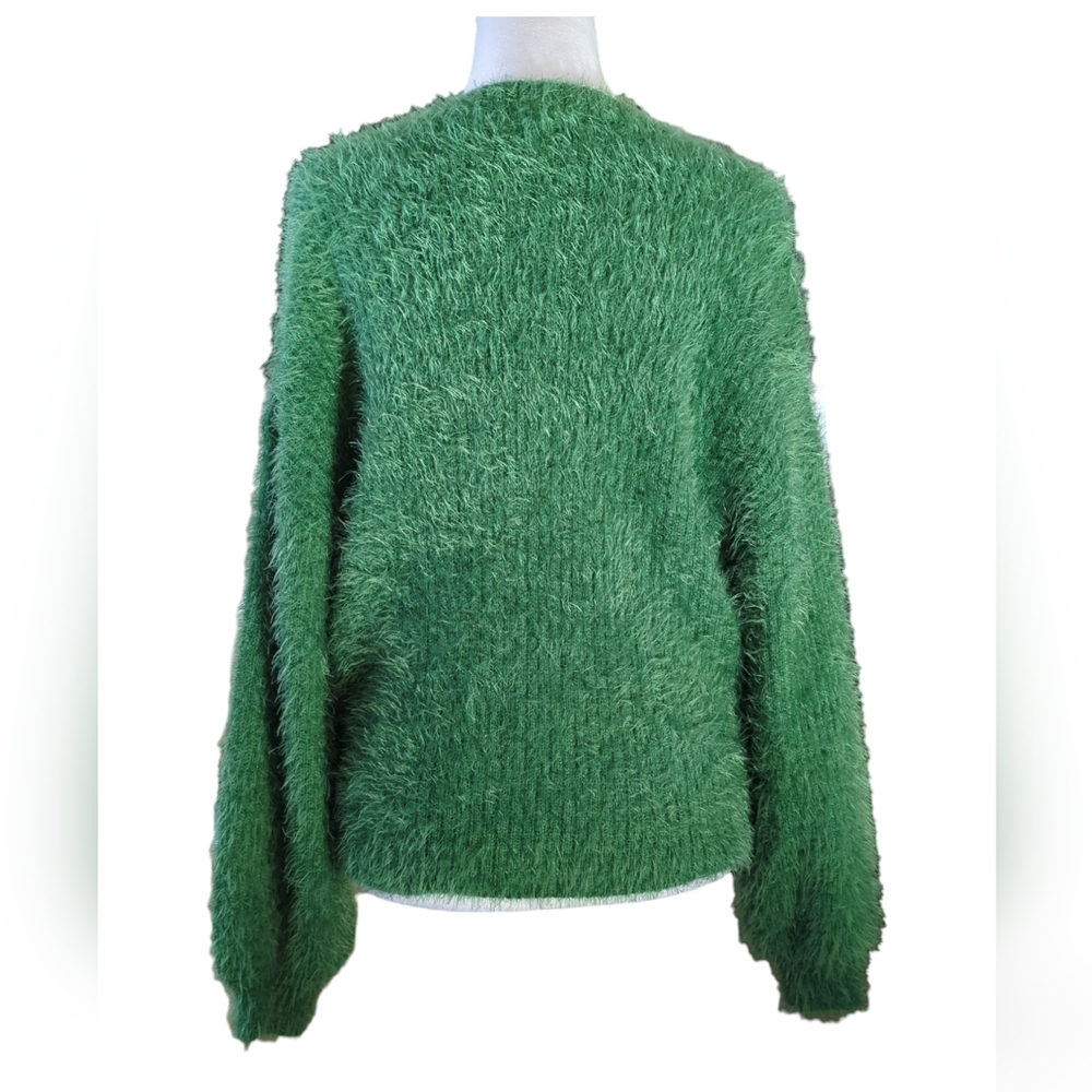 Etiquette Fuzzy sweater color green size S/M - Picture 2 of 4